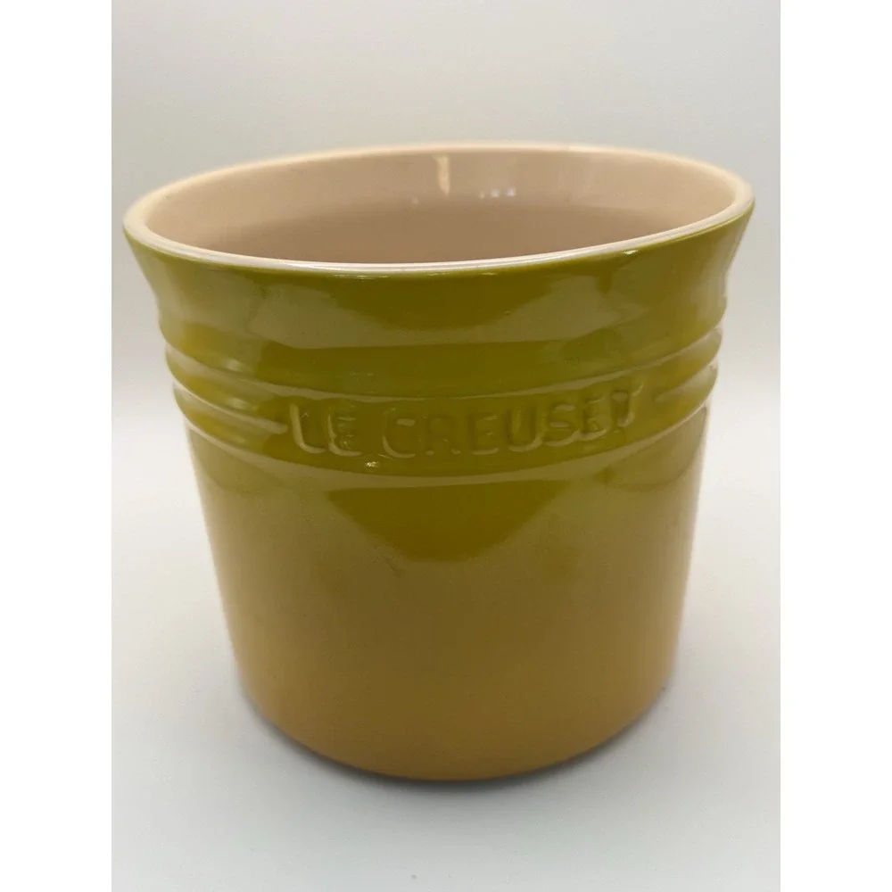 Le Creuset Dijon Yellow Umbre Utensil Crock Stoneware 6